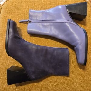 Alohas Purple Square Toe Two Tone Boots 38